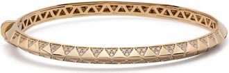 Harwell Godfrey 18kt yellow gold Knife Edge diamond bangle bracelet - women - Diamond/18kt Yellow Gold - One Size