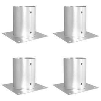 vidaXL Ancla De Tierra Redonda 4 Pcs Plateado 18 X 18 X 15 Cm Metal Vidaxl