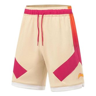 Li-Ning CBA All Star Game Basketball Shorts Milk Tea Pink AAPT559-2