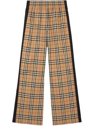 Burberry Vintage check high-waisted trousers - women - Elastane/Cotton - 10 - Brown