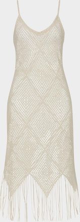 La Blanca Crochet the Day V-Neck Midi Dress