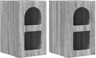 vidaXL Mesita De Noche 2 Pcs Gris Sonoma 29,5 X 33,5 X 50 Cm Vidaxl