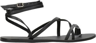 Maneb&igrave; Flat Sandalen - Dames - Sandalen - Zwart - 36 EU - Schoenen