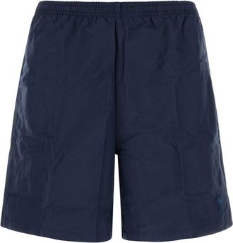 Ami Navy Blue Solid Shorts