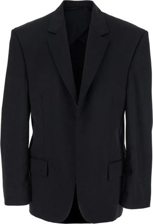 Balenciaga Jassen, Dames, Zwart, S, Katoen, Tailored jas in keper en jersey