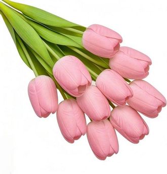 OEM 10 Tulipanes Artificiales, De Aspecto Muy Realista, Ideales Para El Hogar, El Dormitorio, La Oficina, Bodas Y Fiestas (rosa)