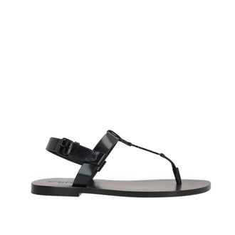 Saint Laurent Black Calfskin Strap-On Mens Sandals