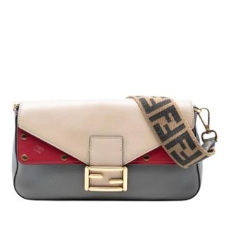 Fendi Pre-owned Cross Body Bags, female, Gray, Size: ONE SIZE Pre-owned Baguette