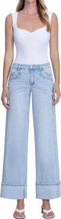 Flying Monkey Kris Super High Rise Cuffed Baggy Wide Jeans In Streamlined