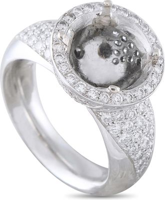 Luxury Bazaar Platinum 1.30ct Diamond Halo Mounting Ring MF20-082026