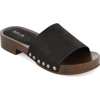 Mia Lanell Slide Sandal in Black Brus at Nordstrom Rack, Size 8.5