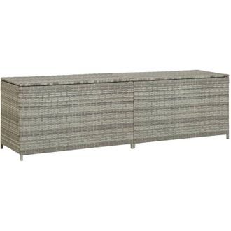 vidaXL Baule da Giardino in Polyrattan 200x50x60 cm Grigio - Vidaxl