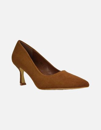 XY London Womens XY London Womens/Ladies Lisa Pointed Mid Stiletto Court Shoes - Brown - Size: 8
