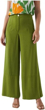 Salsa Wide Leg Jeans - Dames - Wijde Broeken - Groen - S - Polyester - Broeken