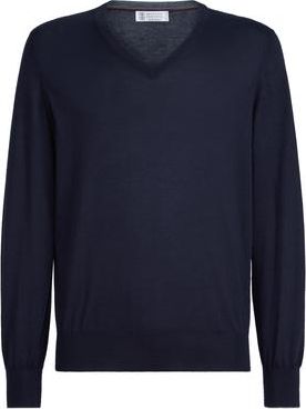 Brunello Cucinelli Cashmere and silk lightweight sweater in Navy Blue at Nordstrom, Size 44 It