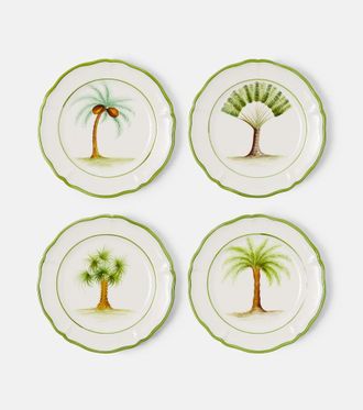 Les-Ottomans Set of 4 ceramic dinner plates