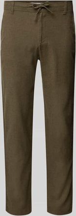 Selected Slim Tapered Fit Hose mit Leinen-Anteil Modell BRODY in Oliv, Größe XL