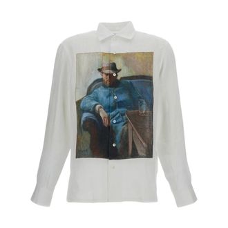 Junya Watanabe Casual Shirts, male, White, Size: L Printed Shirt