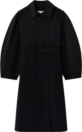 Ganni Cappotto in Lana Double-Faced - - Coats - Donna - Nero - S