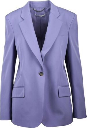 Stella McCartney Lange Jas met Knoopsluiting - Dames - Blazers - Paars - M - Wol - Jassen