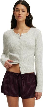 Cotton On Womens Fluffy Fitted Knit Cardi in Light Grey Marle at Nordstrom, Size Xx-Small