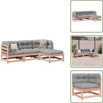 vidaXL Mobili da giardino - vidaXL Set Divani Giardino 4 pz Cuscini Legno Massello Abete Douglas - Divano in legno