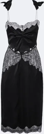 The Attico Lace-trimmed satin midi dress