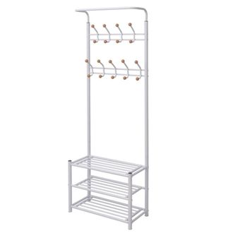 Berkfield Home Clothes Rack with Shoe Storage 68x32x182.5 cm White