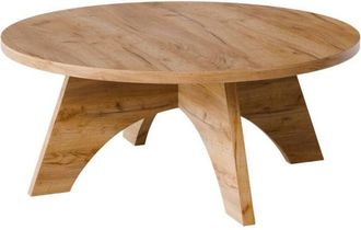 OEM Mesa De Centro Redonda Yuko &Oslash;90 Cm Roble Artesanal