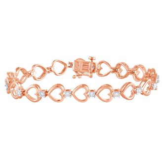 Grown Brilliance Rose Gold Plated Over Sterling Silver 0.25 Cttw Lab Grown Diamond Tennis Braceletfor women
