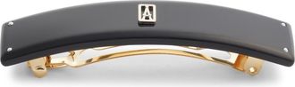 Alexandre de Paris Logo Barrette in Black at Nordstrom