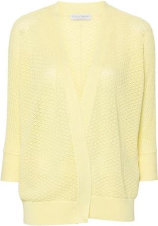 Le Tricot Perugia Gele Katoenen Gebreide Vest - Dames - Vesten - Geel - 3XL - Katoen - Truien & Vesten