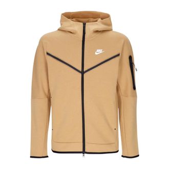 Nike Tech Fleece Zip Hoodie - Heren - Trainingsjackets - Beige - S - Katoen - Fitness