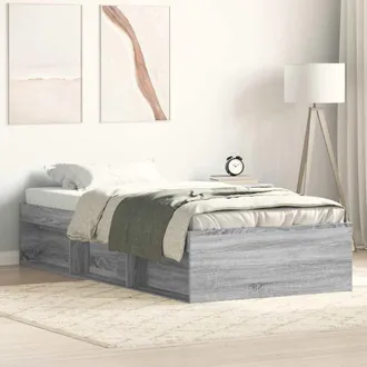 vidaXL Estructura De Cama Gris Sonoma 100x200 Cm Vidaxl