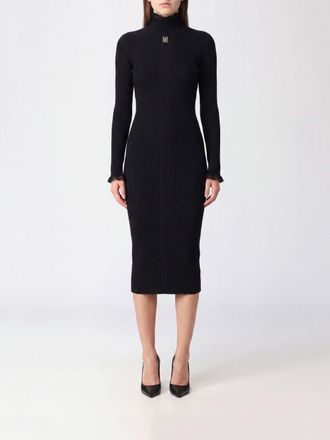 Elisabetta Franchi Abito midi a dolcevita in maglia con vestibilit&agrave; slim fit