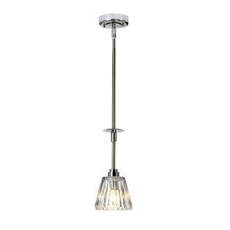 Netlighting Agatha 1 Light Ceiling Pendant Light Polished Chrome IP44 G9 in Grey