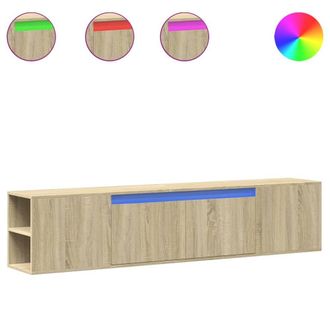 Berkfield Home TV Wall Cabinet with LED Sonoma Oak 180x31x39.5 cm in Light Brown
