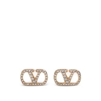Valentino Garavani Vlogo Strass a Lobo - Dames - Oorbellen - Geel - ONE Size - Accessoires