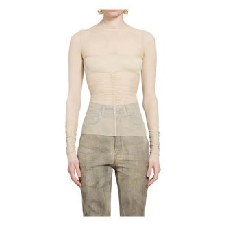 Rick Owens Long Sleeve Tops, female, White, Size: XS Temple Bandeau Top