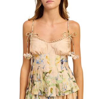 En Saison Carrera Floral Cami Top In Blush Blue Yellow