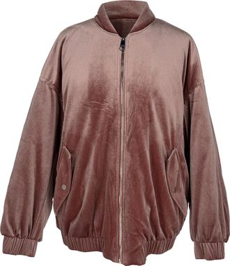 HUGO BOSS Pre-owned Womens Zip-Up Bomber Jacket in Pink Velvet - Rose - Size EU 36