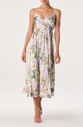 ASTR the Label Maeve Midi Dress in Lavender Multi Fl at Nordstrom, Size X-Small