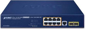Planet Conmutador Poe 4power De 8 Puertos 10/100/1000t 802.3at + 2 Sfp 100/1000x Gs42108p2s