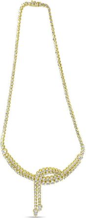House of Brilliance 14k Yellow Gold 17.0 Cttw Diamond Double Row Lariat 18 Inch Tennis Necklace with Pear Shape Diamond Drop Tips (I-J Color, VS2-SI1 Clarity)