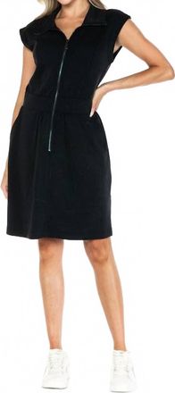 Ariella Scuba Dress With Zipper Detail In Black