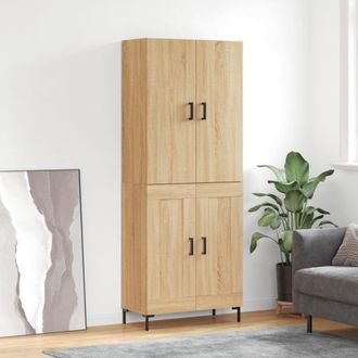 Berkfield Home Highboard Sonoma Oak 69.5x34x180 cm Engineered Wood in Brown