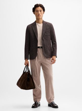 Lindbergh Mens Flannel-like pleated pant Loose fit