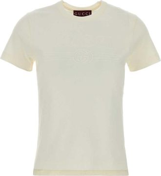 Gucci White Crew Neck Logo T-shirt