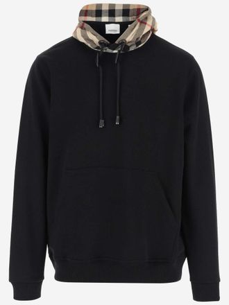 Burberry Black Check Pattern Hoodie
