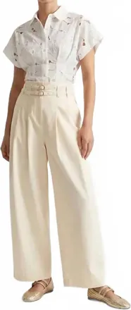 Exquise Owen Wide Leg Pants In Beige